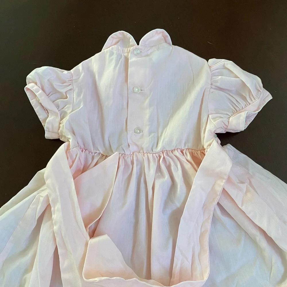 Polly Flinder Hand Smocked vintage pink dress prairie sheep - Picture 10 of 10